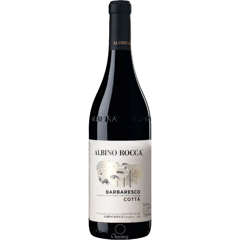 Albino Rocca Barbaresco Cottà 2016 red wine bottle – award-winning Nebbiolo from Piedmont, Italy