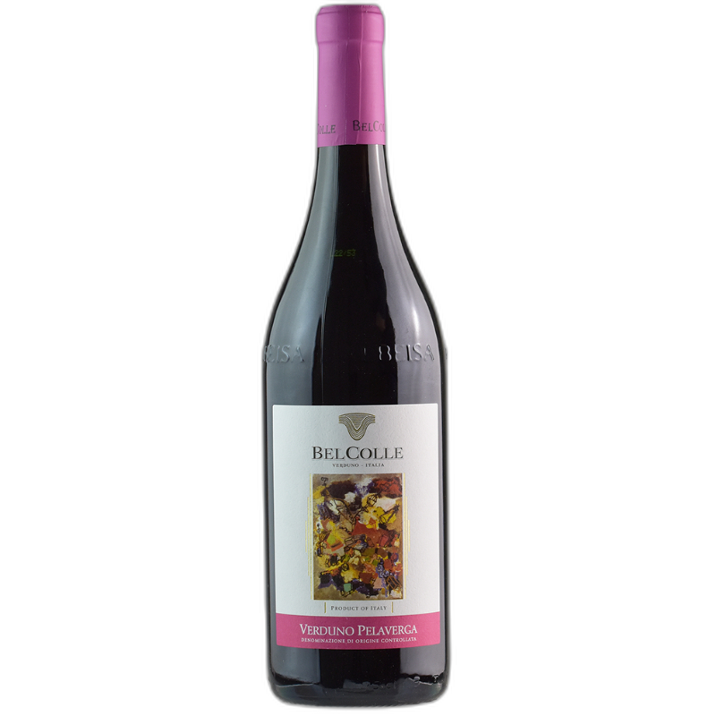 Bottle of Bel Colle Verduno Pelaverga DOC 2021 red wine