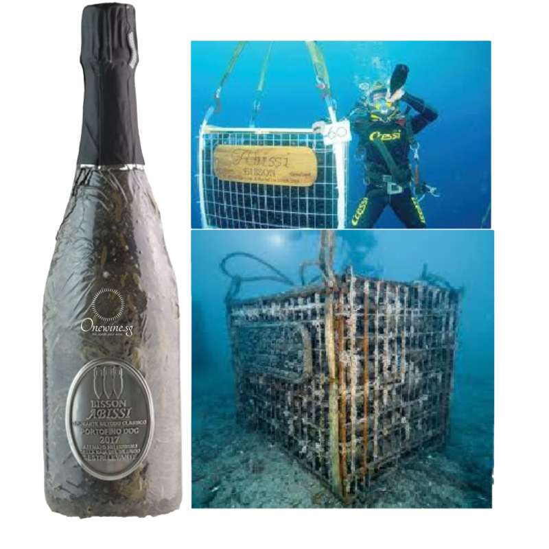 Bottle of Bisson Abissi Spumante Portofino DOC Metodo Classico 2015 sparkling wine