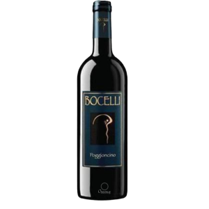 Bottle of Bocelli Poggiocino 2004 red wine from Tuscany