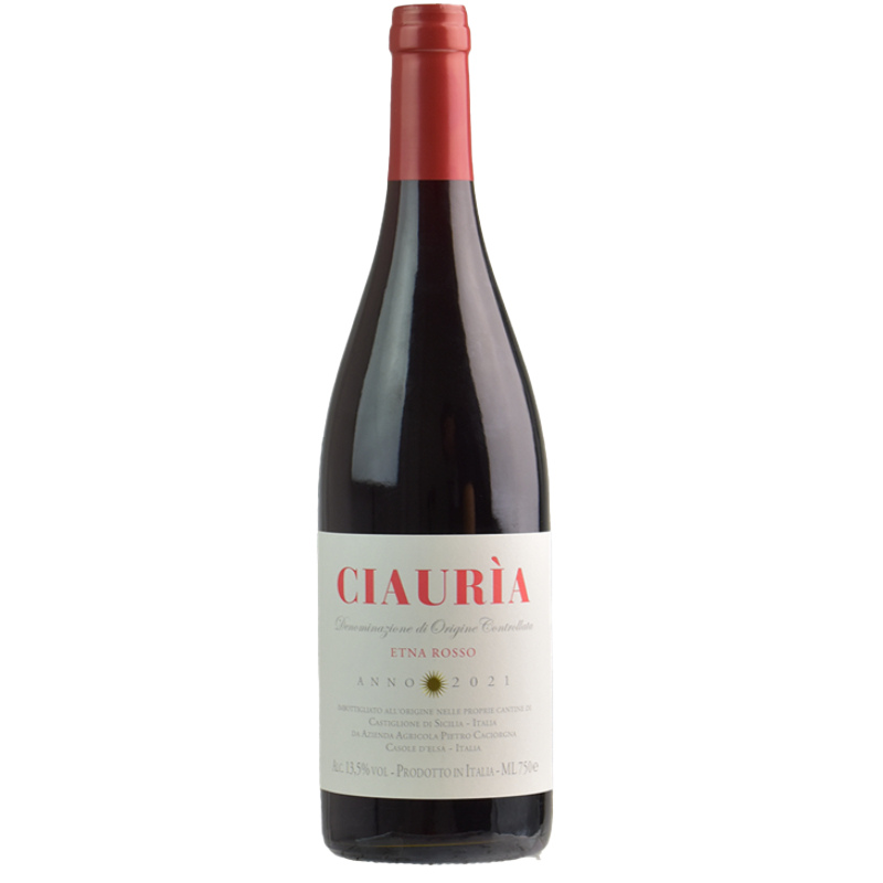 Bottle of Caciorgna Pietro Ciauria Etna Rosso DOC 2021 red wine