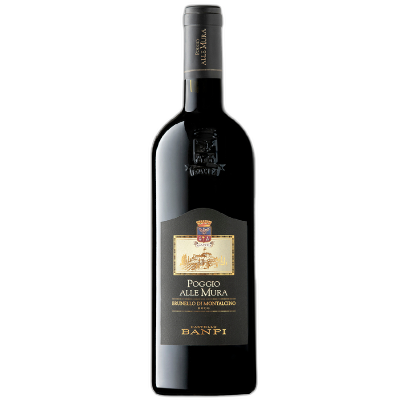Bottle of Banfi Brunello di Montalcino Poggio Alle Mura 2017 red wine